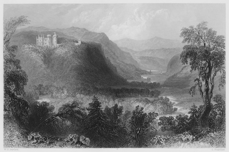Castle Howard, Vale of Avoca (rytina) od William Henry (after) Bartlett