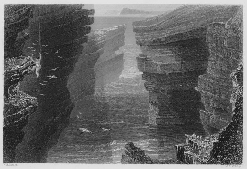Cove in Malbay (rytina) od William Henry (after) Bartlett