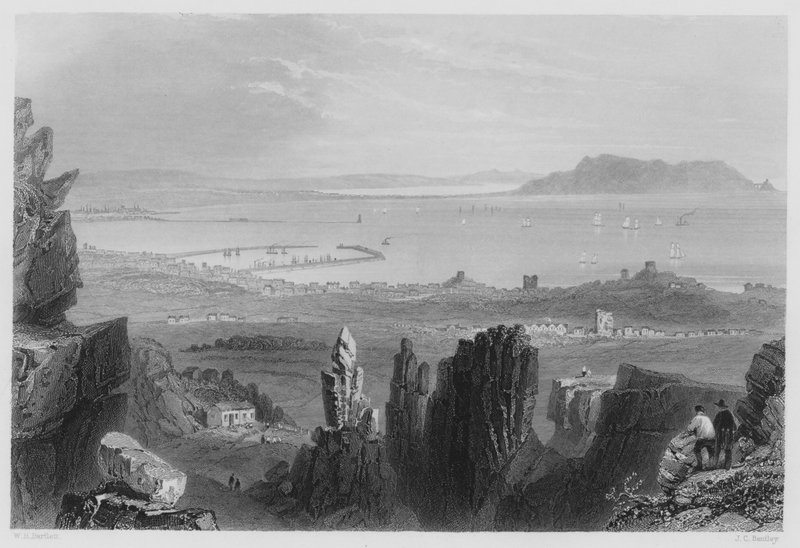 Dublin Bay, z Kingstown Quarries (rytina) od William Henry (after) Bartlett