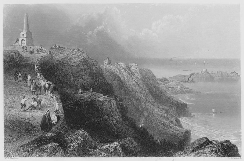 Killiney Hill, poblíž Dublinu (rytina) od William Henry (after) Bartlett