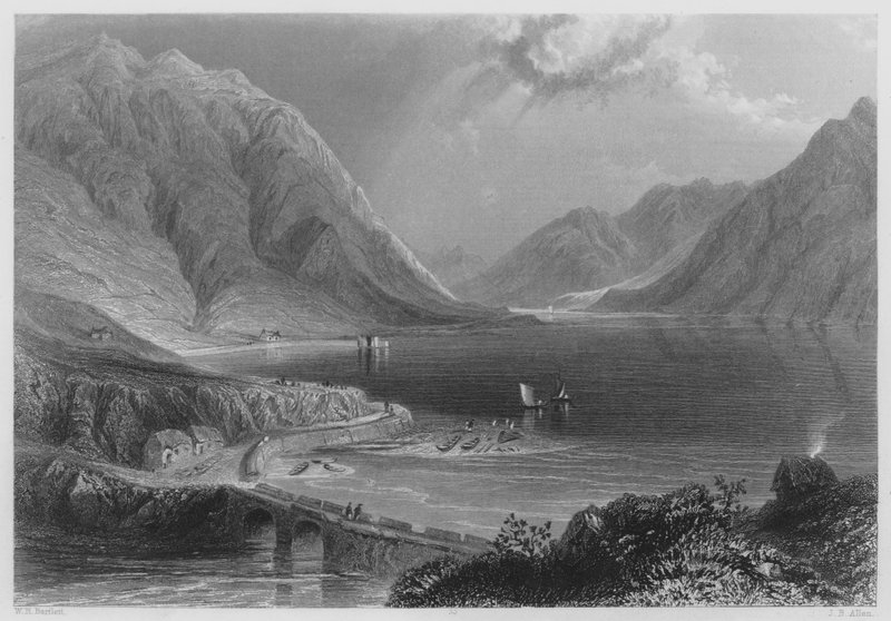 Lena, Connemara (rytina) od William Henry (after) Bartlett