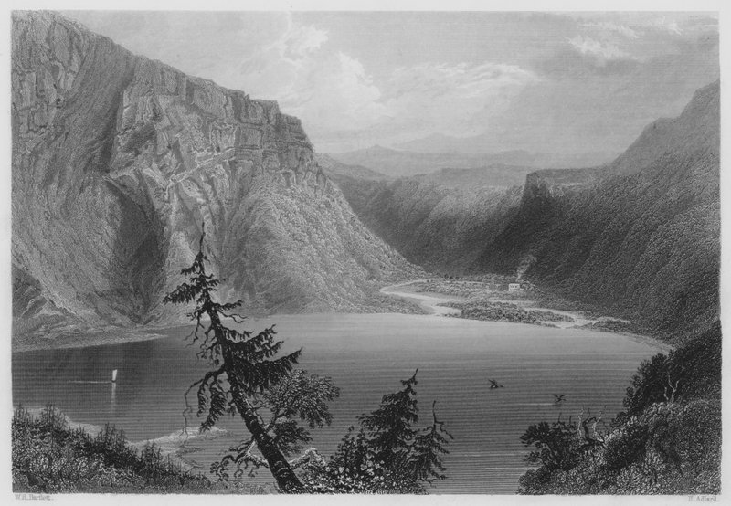 Luggelaw, hrabství Wicklow (rytina) od William Henry (after) Bartlett