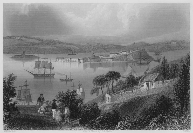 The Cove of Cork, nyní Queenstown (rytina) od William Henry (after) Bartlett