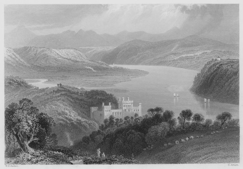 Údolí Blackwater, mezi Lismore a Youghall (rytina) od William Henry (after) Bartlett