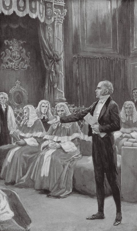 Hrabě Grey apeluje na biskupy, aby schválili zákon o reformě (litografie) od William Henry (after) Margetson