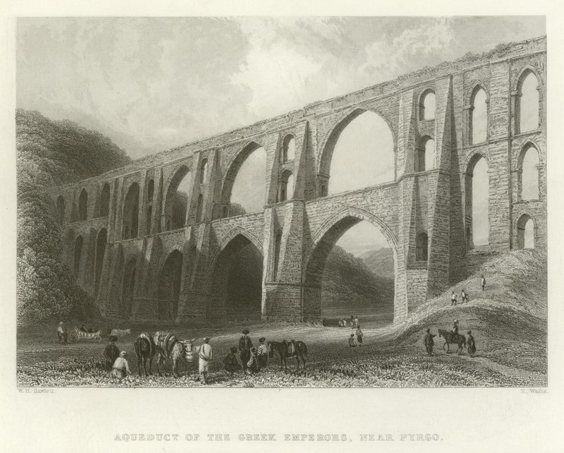 Akvadukt císařů, poblíž Pyrgo, Turecko od William Henry Bartlett