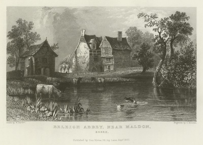 Beeleigh Abbey, poblíž Maldon, Essex od William Henry Bartlett