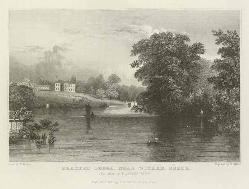 Braxted Lodge, poblíž Witham, Essex, sídlo P Ducane, Esquire od William Henry Bartlett