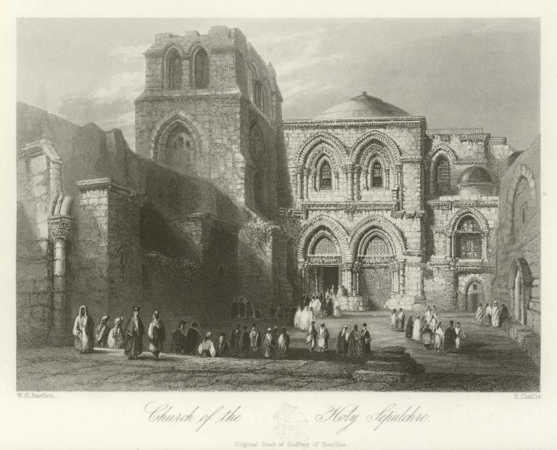 Kostel Božího hrobu, Jeruzalém od William Henry Bartlett