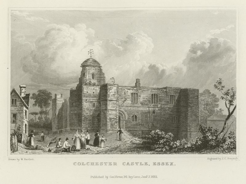 Hrad Colchester, Essex od William Henry Bartlett