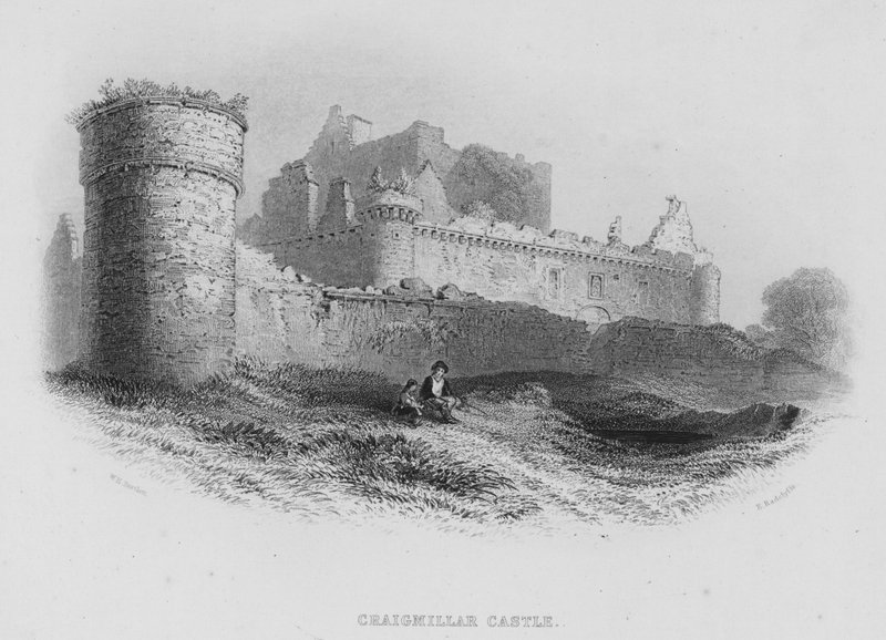 Craigmillar Castle (rytina) od William Henry Bartlett