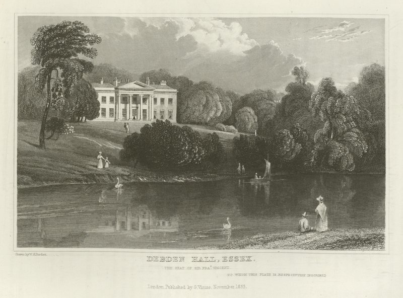 Debden Hall, Essex, sídlo sira Francise Vincenta od William Henry Bartlett