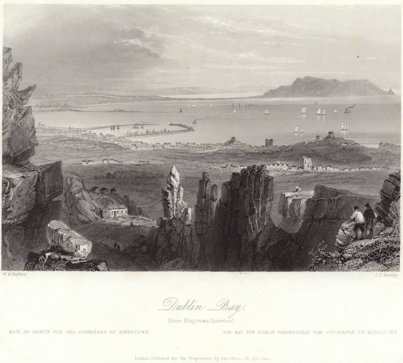 Dublin Bay z Kingstown Quarries od William Henry Bartlett