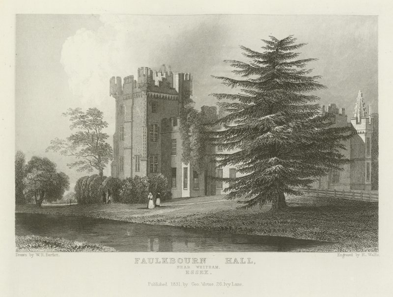 Faulkbourne Hall, poblíž Witham, Essex od William Henry Bartlett