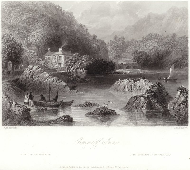 Glengariff Inn v hrabství Cork od William Henry Bartlett
