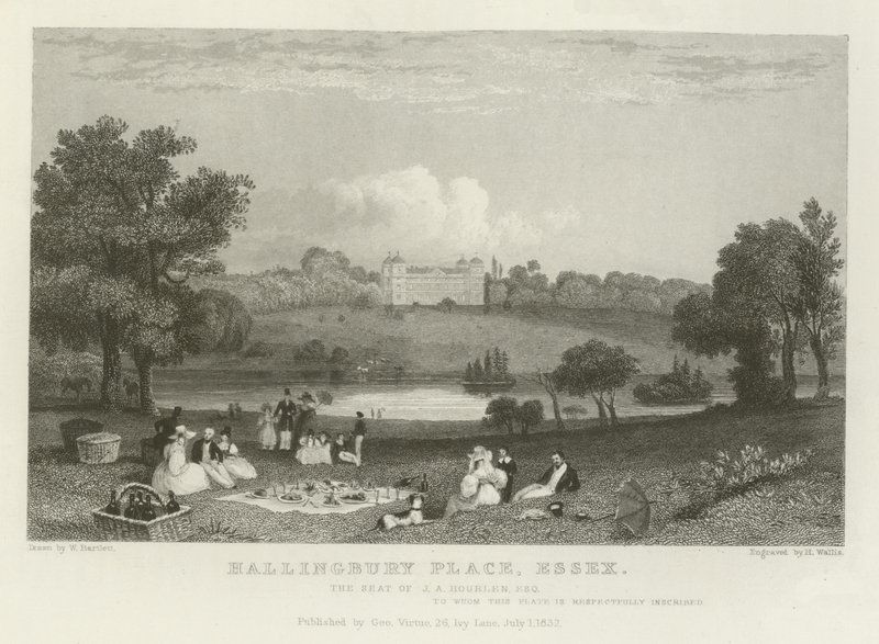 Hallingbury Place, Essex, sídlo J A Houblen, Esquire od William Henry Bartlett