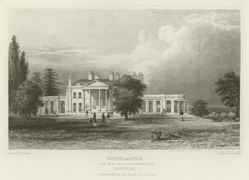 Vysočina, sídlo N Labouchere, Esquire, Essex od William Henry Bartlett