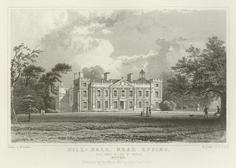 Hill-Hall, poblíž Eppingu, sídlo sira Williama Smytha, Essex od William Henry Bartlett