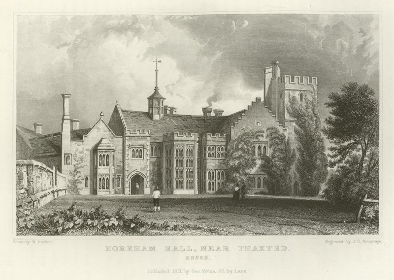 Horeham Hall, poblíž Thaxted, Essex od William Henry Bartlett