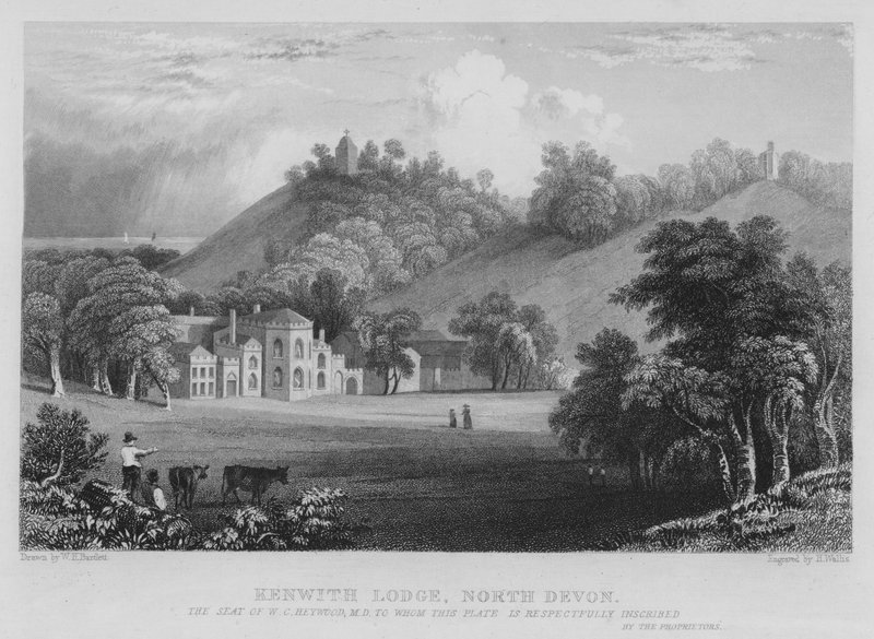 Kenwith Lodge, Severní Devon (rytina) od William Henry Bartlett