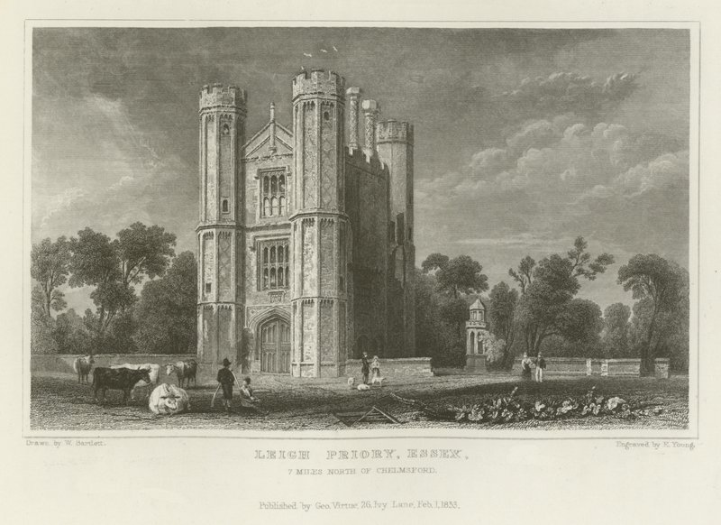 Leigh Priory, Essex, 7 mil severně od Chelmsfordu od William Henry Bartlett