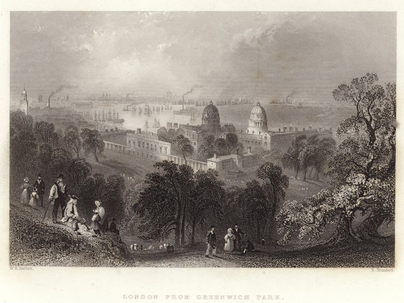 Londýn z Greenwich Parku od William Henry Bartlett