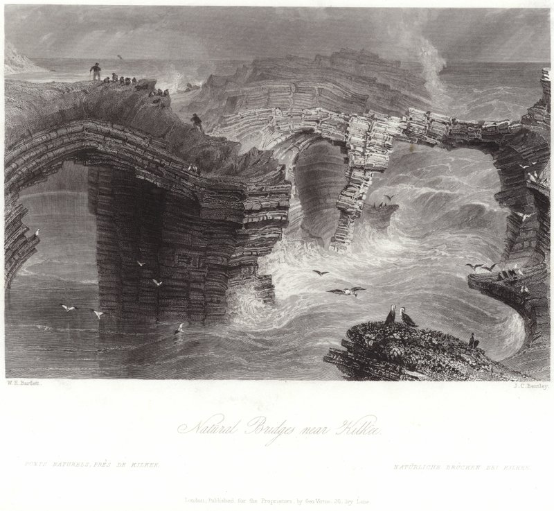 Přírodní mosty poblíž Kilkee od William Henry Bartlett