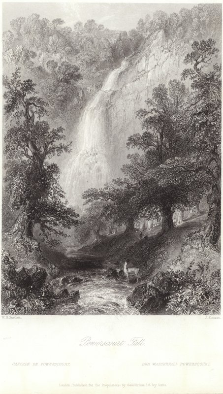 Powerscourt Fall na řece Dargle od William Henry Bartlett