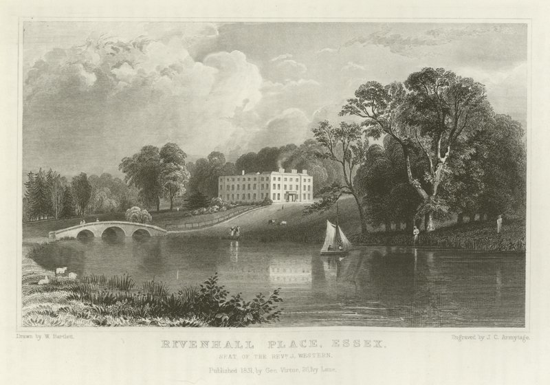 Rivenhall Place, Essex, sídlo reverenda J Westerna od William Henry Bartlett