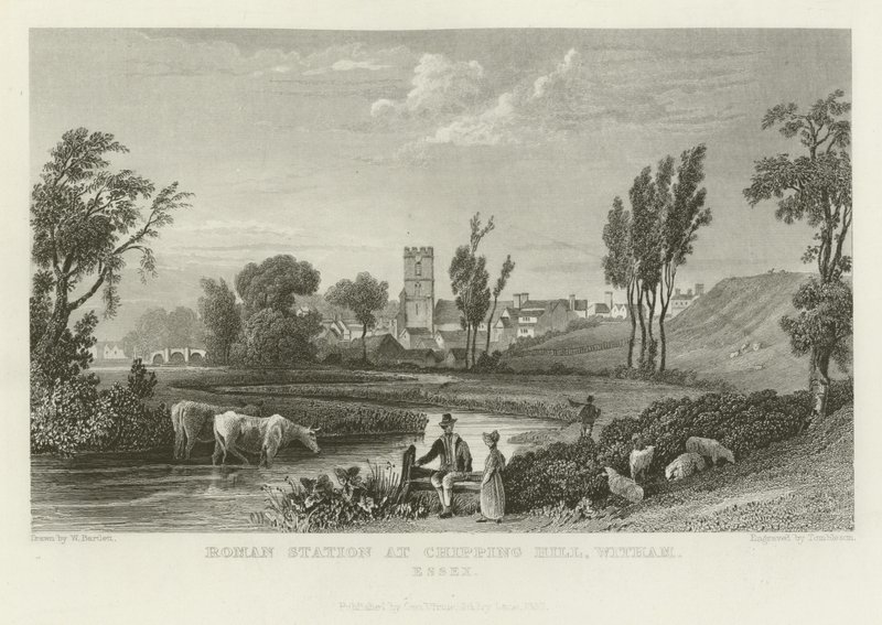 Římské nádraží v Chipping Hill, Witham, Essex od William Henry Bartlett