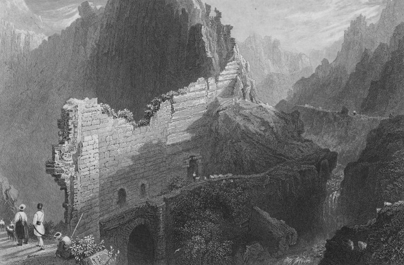 Zničené zdi Antiochie, starověký Anathoth od William Henry Bartlett