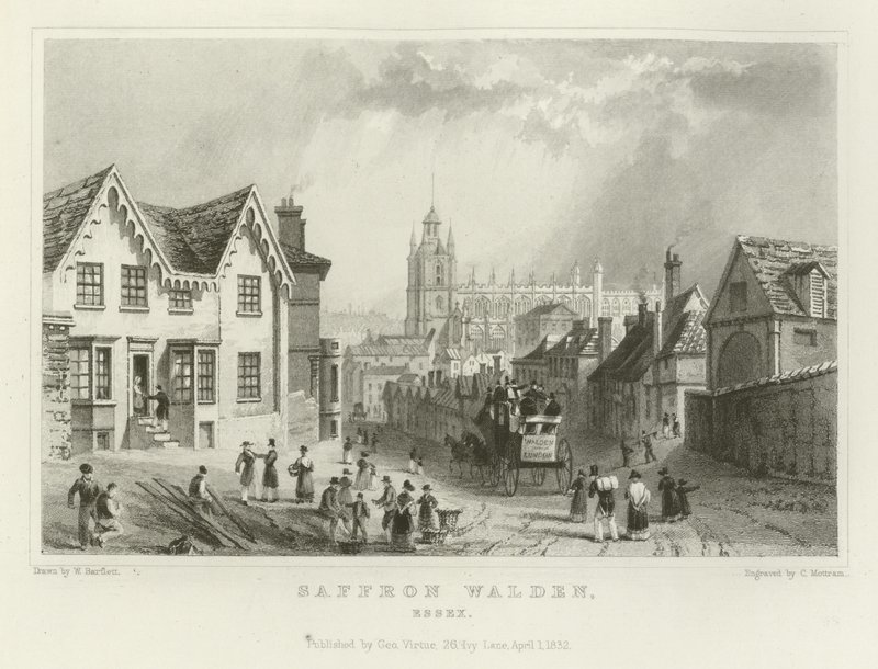 Saffron Walden, Essex od William Henry Bartlett