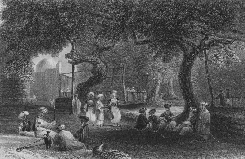 Scheichův dům, v Zebdane, na Pharpar od William Henry Bartlett