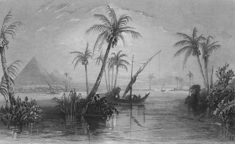 Země Egyptská, řeka Nil (rytina) od William Henry Bartlett