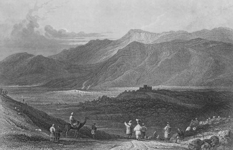 Vesnice Zgarti, Mount Libanon od William Henry Bartlett