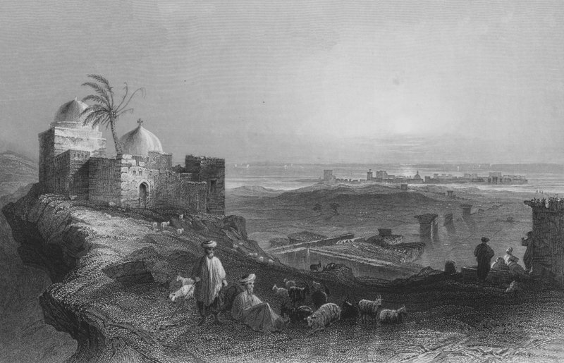 Tyre, z pevniny od William Henry Bartlett