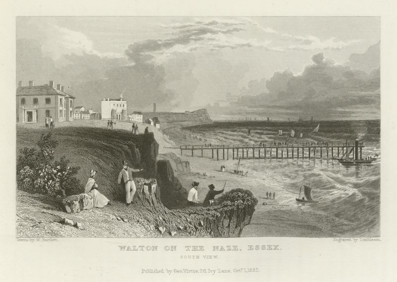 Walton on the Naze, Essex, South View od William Henry Bartlett