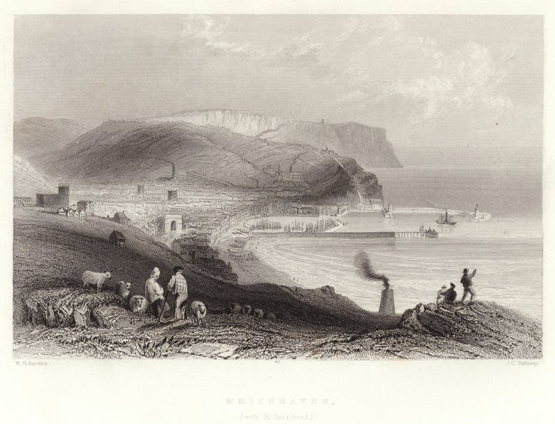 Whitehaven, (se St Bees-head) od William Henry Bartlett