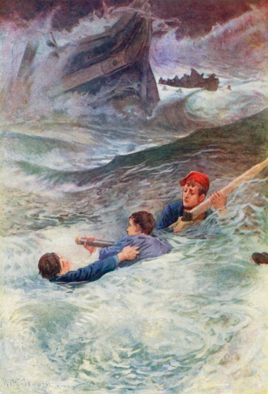 Bojování v divokém moři od William Henry Charles Groome