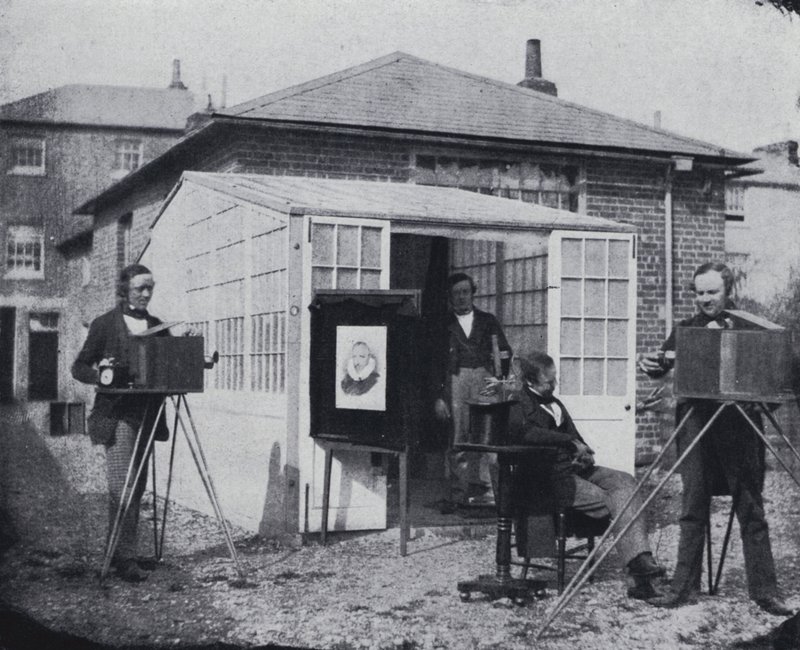 Talbotovo studio v Readingu (černobílá fotografie) od William Henry Fox Talbot