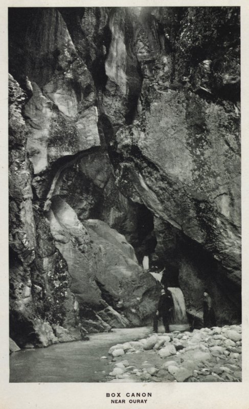 Canyons of Colorado: Box Canon, Near Ouray (černobílá fotografie) od William Henry Jackson
