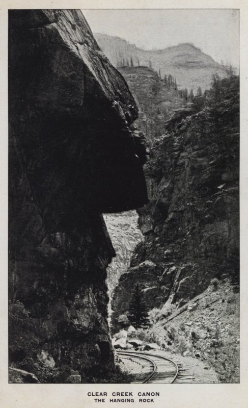 Canyons of Colorado: Clear Creek Canon, The Hanging Rock (č/b foto) od William Henry Jackson