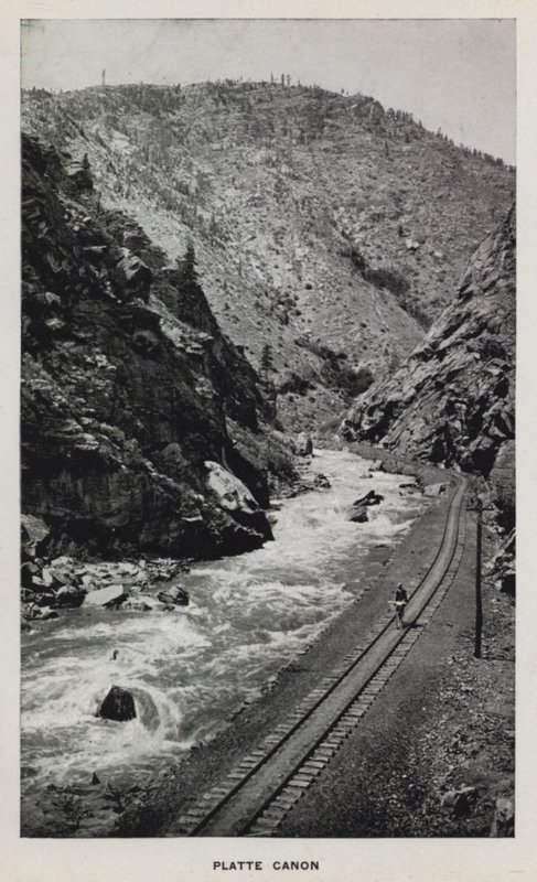 Canyons of Colorado: Platte Canon (černobílá fotografie) od William Henry Jackson