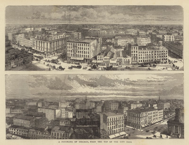 Panorama Chicaga z horní části radnice od William Henry James Boot