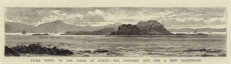 Fidra Point, v Firth of Forth, navrhované místo pro nový maják od William Henry James Boot