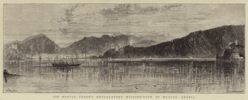 Protiotrocká mise sira Bartla Frerea, Pohled na Muscat, Arábie od William Henry James Boot