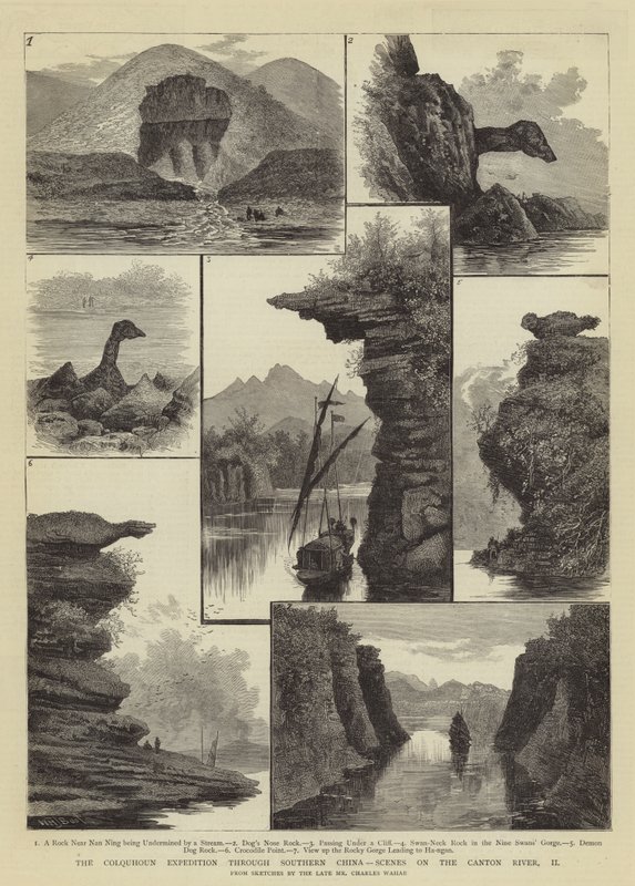 Výprava Colquhoun jižní Čínou, Scény na řece Canton, II od William Henry James Boot