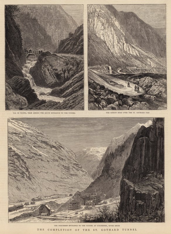 Dokončení tunelu St Gotthard od William Henry James Boot