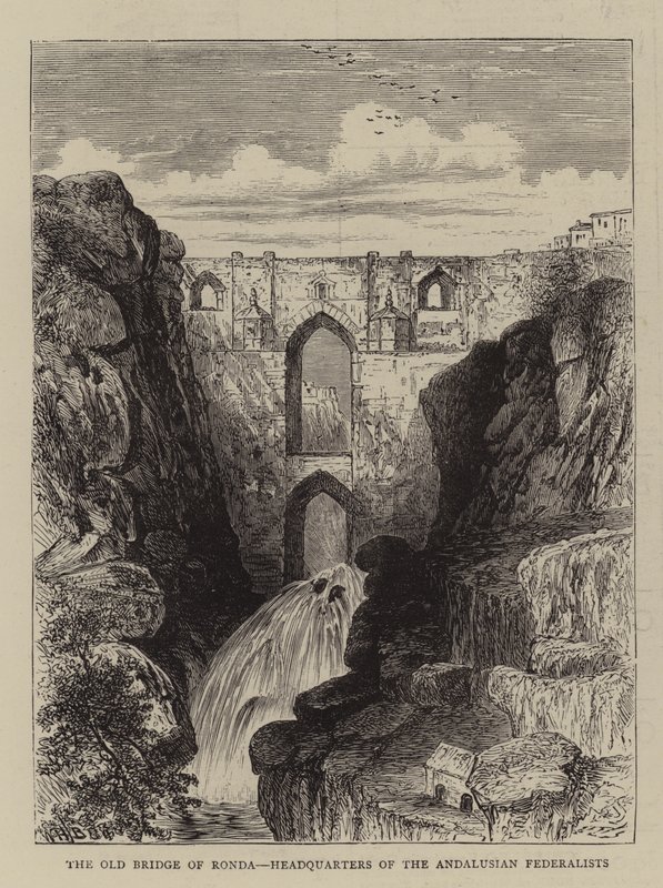 Starý most Ronda, ústředí andaluských federalistů od William Henry James Boot