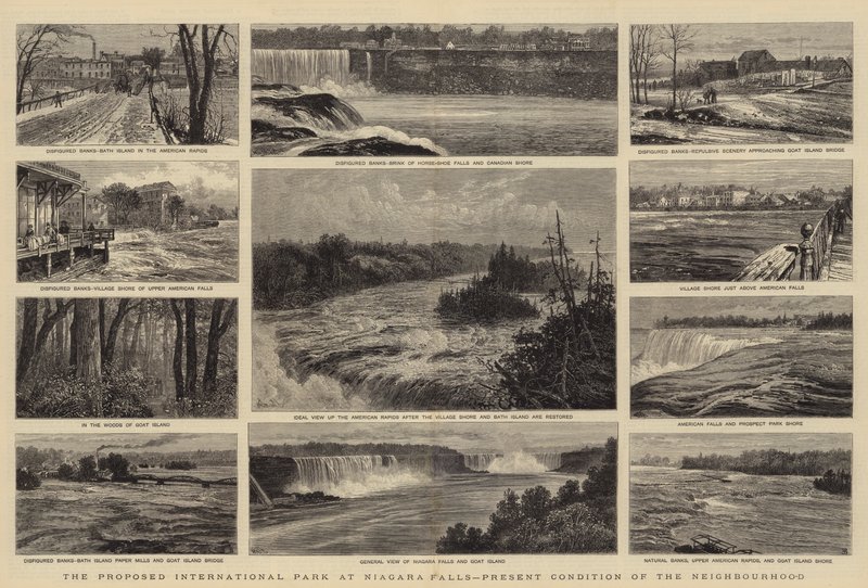 Navrhovaný mezinárodní park u Niagarských vodopádů, současný stav sousedství od William Henry James Boot